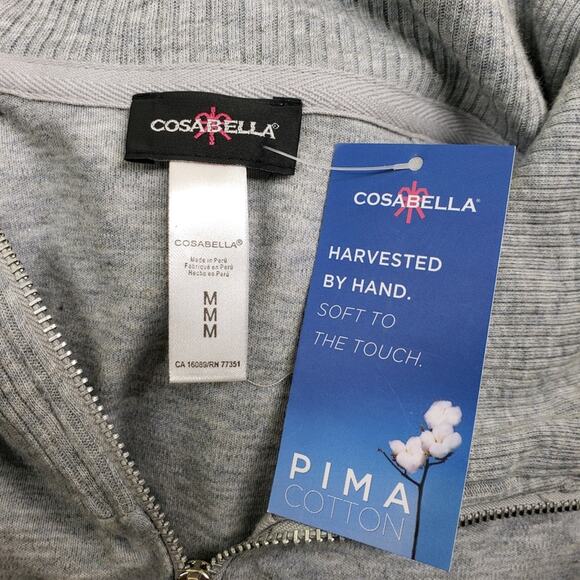 Cosabella Women's Marathon Co Pima Cotton Jacket Heather Gray Size Medium NEW - Picture 9 of 12